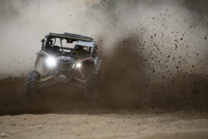 UTV kicking up dirt