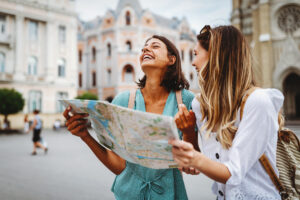 Two women traveling together